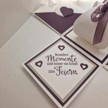 Explosionsbox Hochzeit | Geldgeschenk | Zierschachtel | Namen individualisierbar 7x7x7cm oder 10x10x10cm
